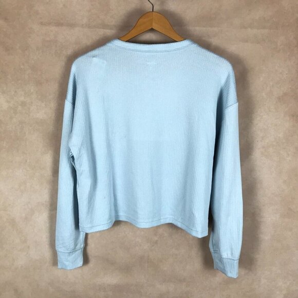 JENNI Ribbed Henley Pajama Top, Pale Blue NWT SMALL - Picture 3 of 5